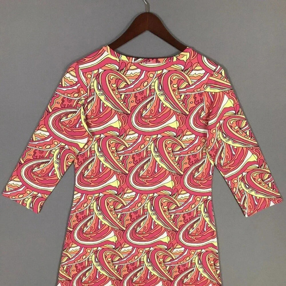 Lulu B Dress Size XS 3/4 Sleeve Stretch Nylon Green Black Geometric Print UPF 50 - Picture 7 of 16